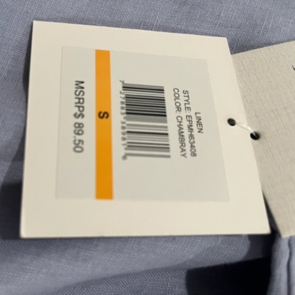 Ellen Tracy pure linen chambray tunic - Picture 3 of 5